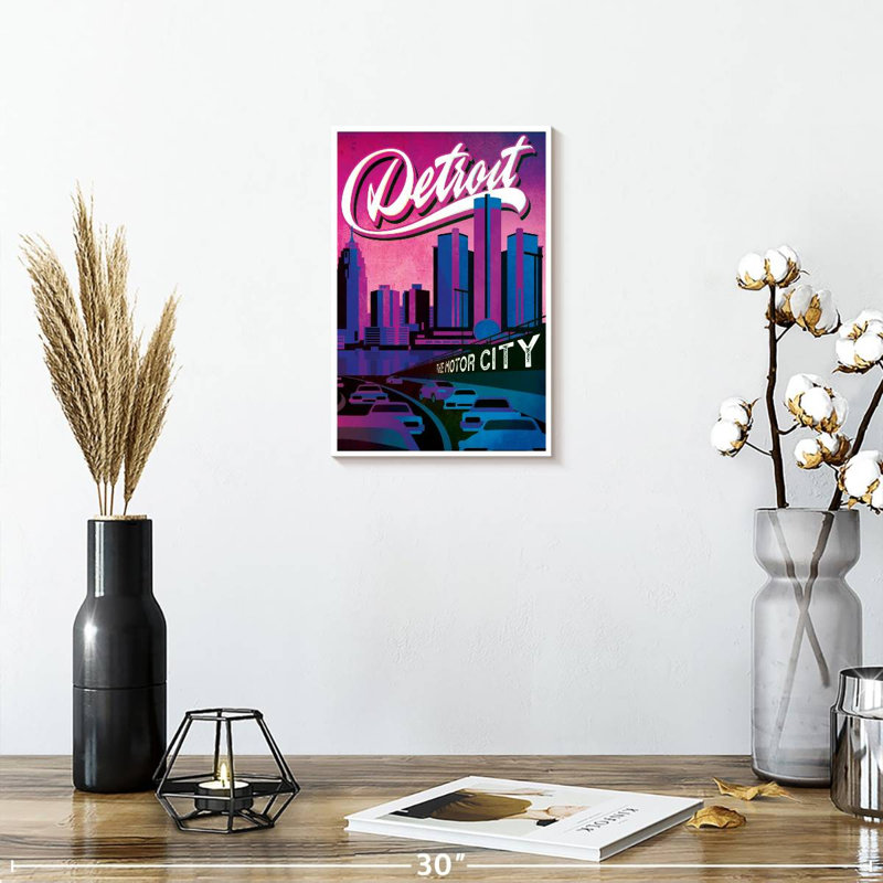 The Motor City Detroit, 12" H x 8" W