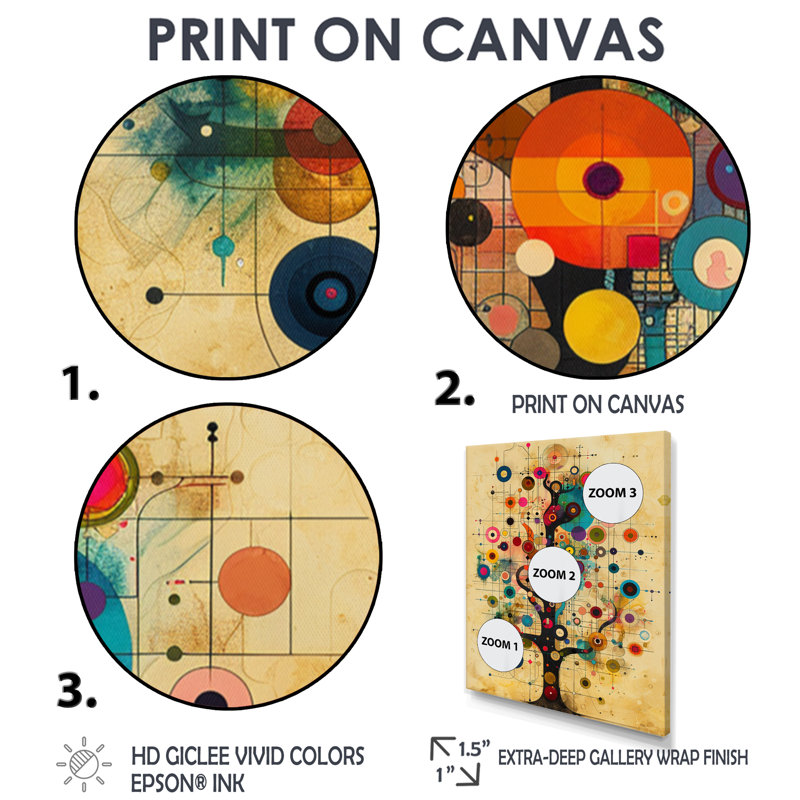 «Tree Of Vibrant Memories», impression d'art mural paysage abstrait, Cadre flottant noir, H 20 po x l 12 po x P 1 po