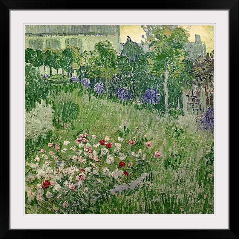 « daubignys jardin, 1890 » par vincent van gogh, reproduction d’art, H 38 po x l 38 po x P 1 po, Cadre noir