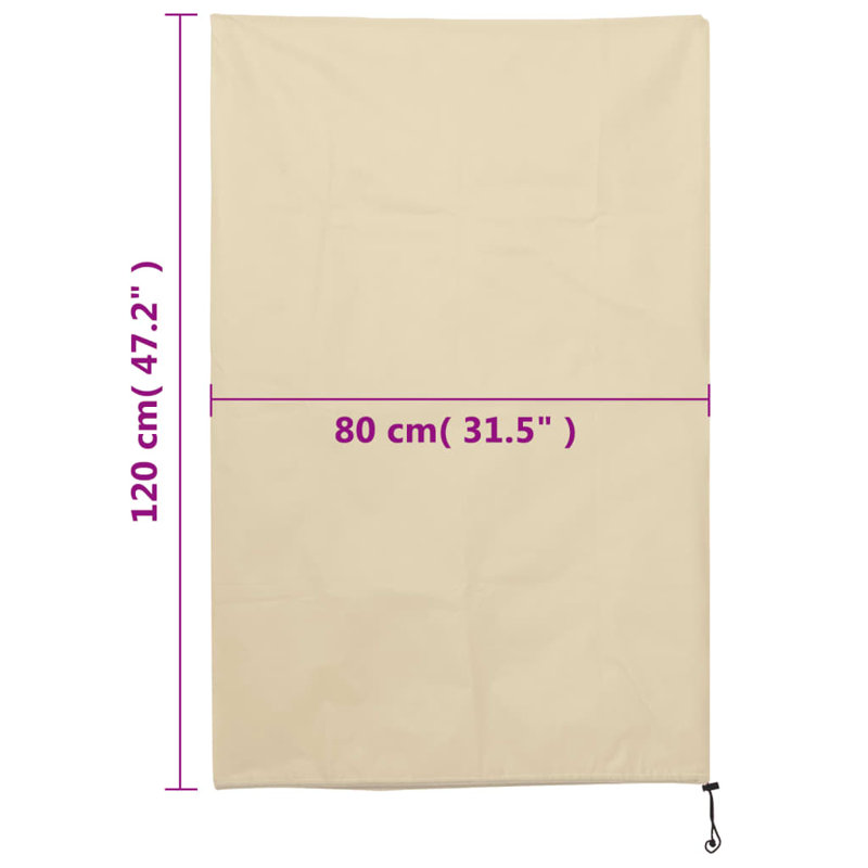 Housse en molleton pour plante vidaXL, Beige, H 47,2 po x l 31,5 po