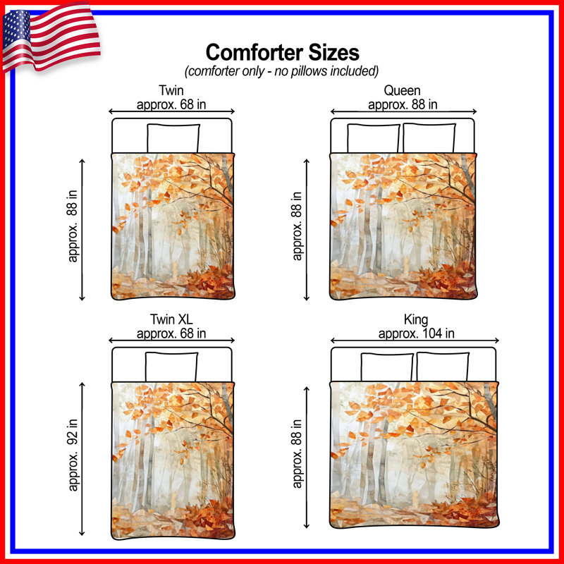 Autumn Forest Scene Comforter, Twin