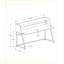 Bureaux, bureau d'ordinateur moderne avec huche de rangement, 47,25 po de long, stratifié gris, métal noir | Gris | Panneau de particules