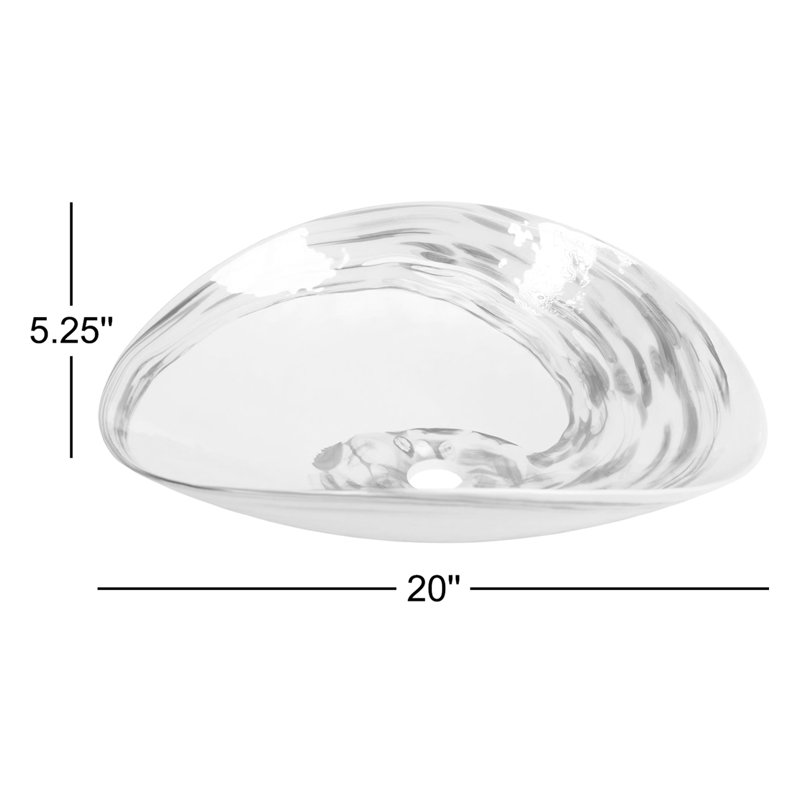 Murano Glass Handmade Oval Vessel Bathroom Sink, Corallina