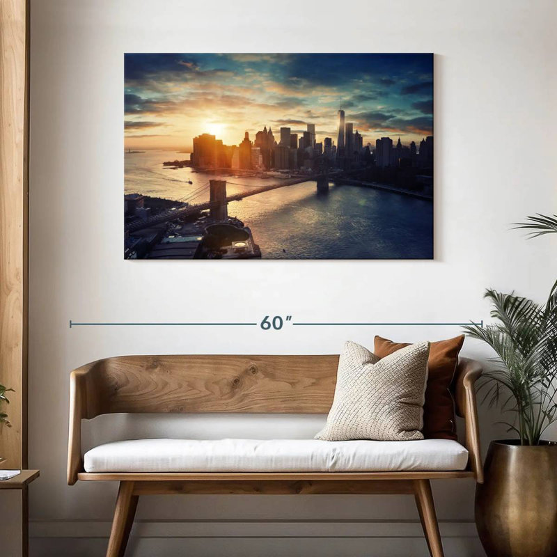 Sirci Manhattan après le coucher du soleil, H 30 po x l 45 po