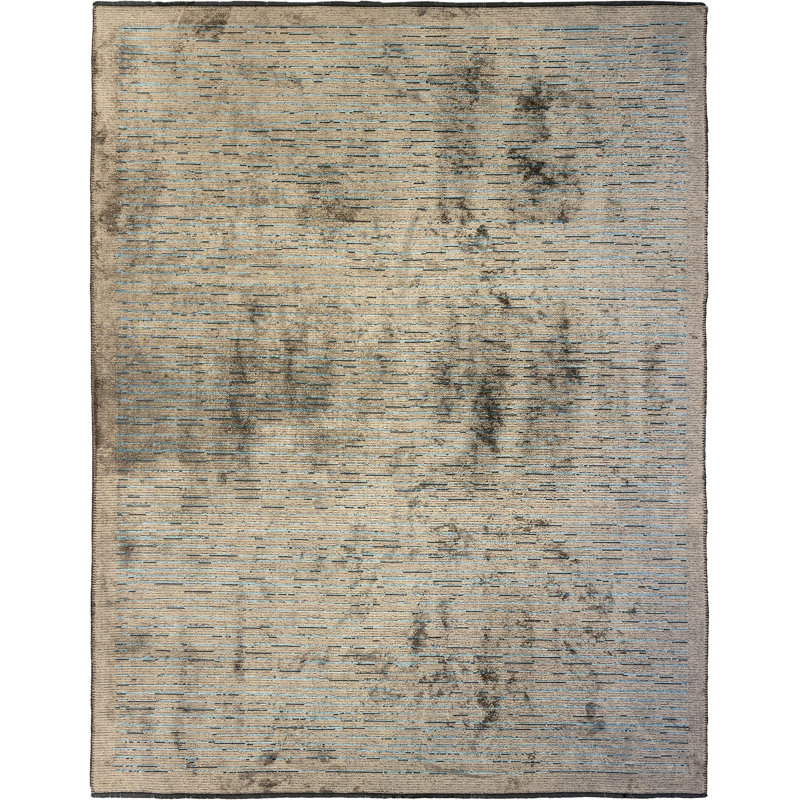 Rapture Abstract Cotton Beige Area Rug, Rectangle 7'10" x 11'2"
