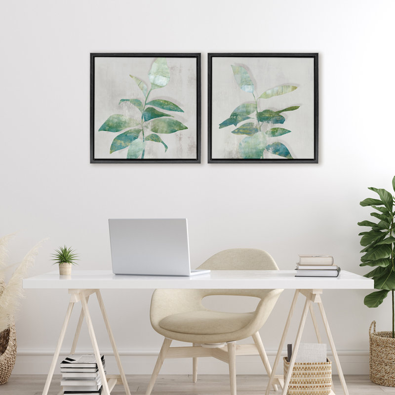 Ensemble de cadres flottants 2 pièces Rustic Minimal Blooms, design par Alex Black, H 18 po x l 18 po