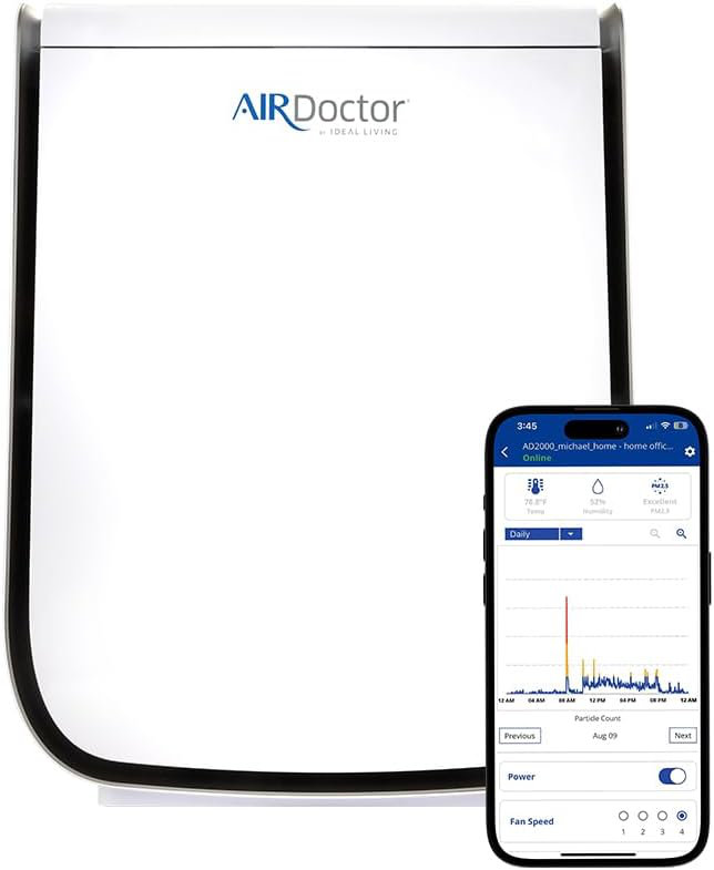 AIRDOCTOR 2000i Smart Purifier Small & Medium rooms 3-Stage Filtration Pre-Filter UltraHEPA Carbon Air Doctor