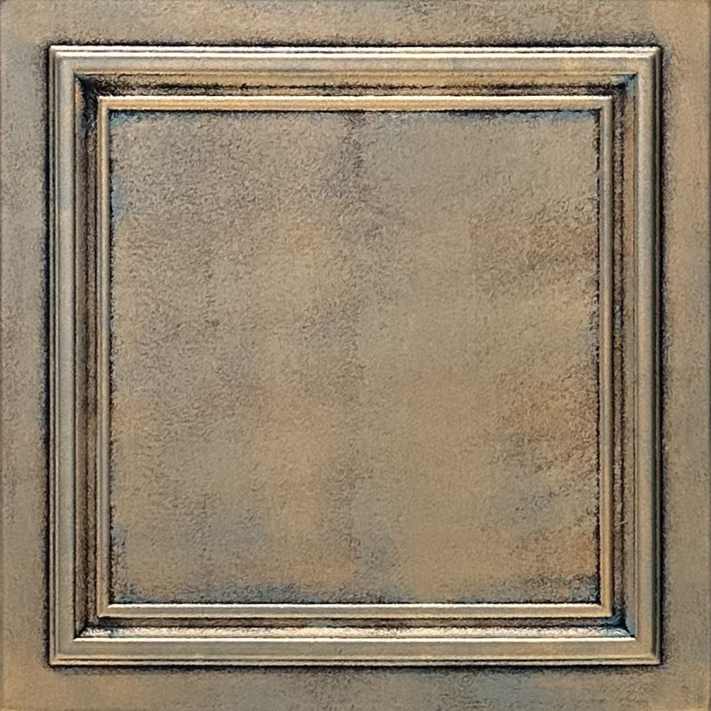Carreau de plafond en polystyrène à collage 1,6 pi x 1,6 pi Line Art, Cuivre vieilli