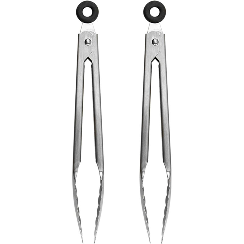 Ensemble de 2 petites pinces en acier inoxydable Tovolo Elements pour le service et la cuisson de précision