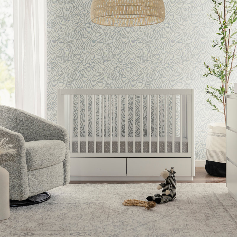 White Pine 3-in-1 Convertible Storage Crib with Toddler Bed Kit