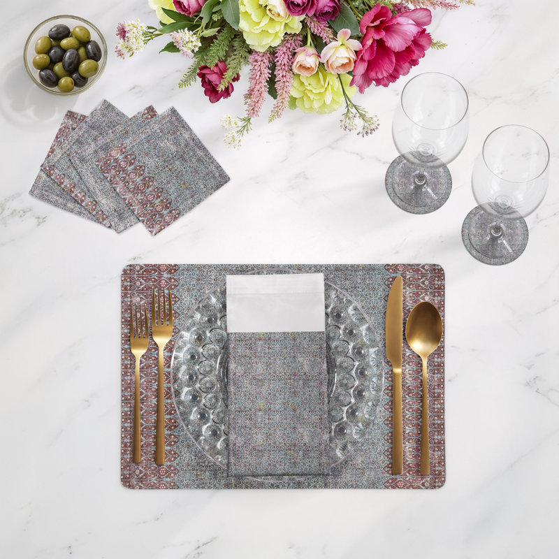 Square Napkins, Turq Red