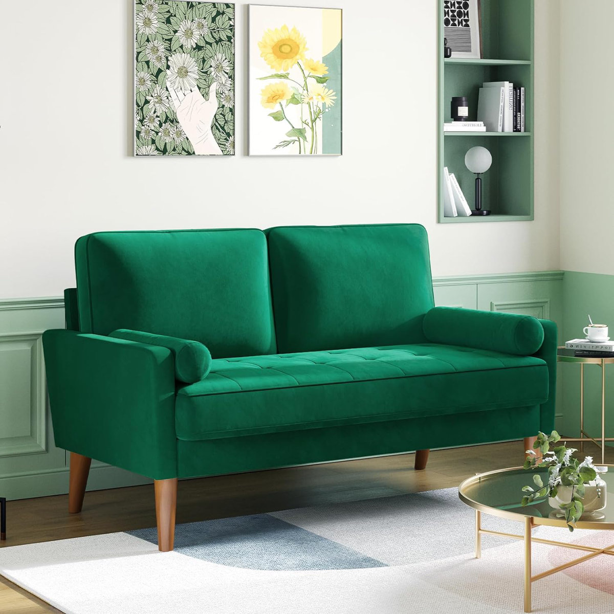 George Oliver Collierville 2 Seater Velvet Sofa & Reviews | Wayfair.co.uk