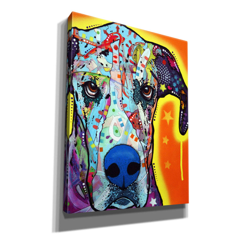 «Great Dane» par Dean Russo - reproduction d'art sur toile tendue, H 16 po x l 12 po x P 0,75 po