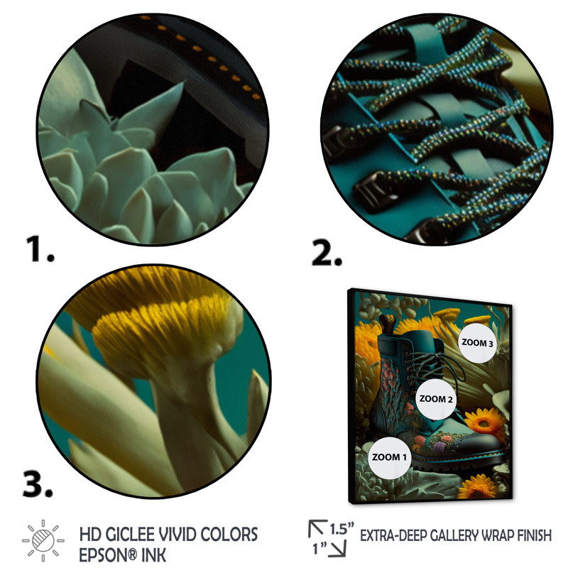 - Art mural sur toile tendance, L 12 po x H 20 po, Cadre flottant noir