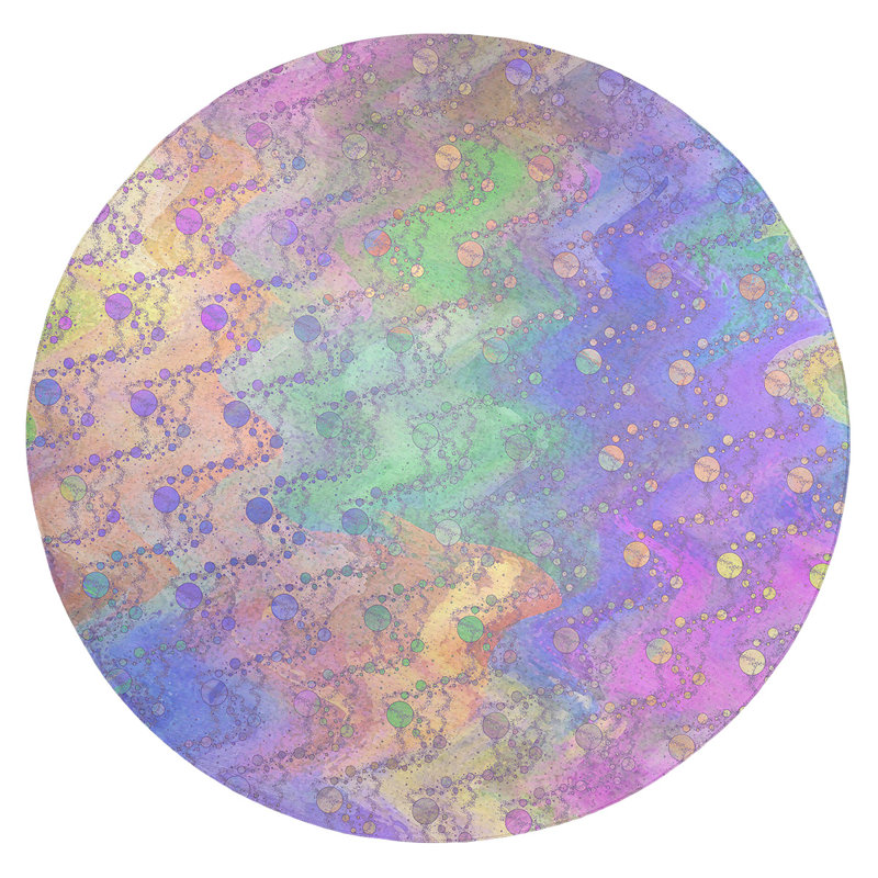 Chenille Polka Dots Indoor Rug, Round 5'