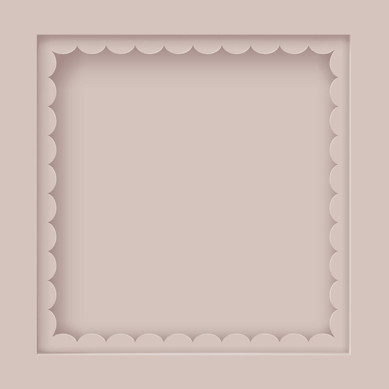 Scallop Panel Mineral Blue Wallpaper, Pink