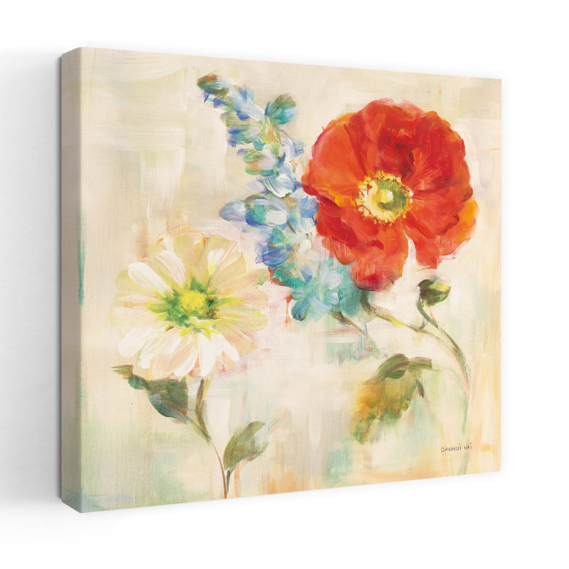 Art contemporain contemporain coquelicot II, H 24 po x l 24 po