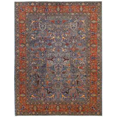 9x12 Rust and Navy Anatolian Traditional Rug
