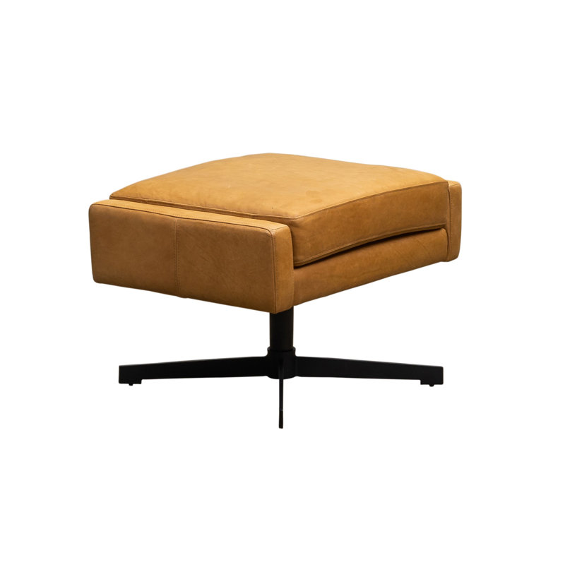 Spencer Swivel Ottoman in Kudos Seagrass, Kudos Chamois