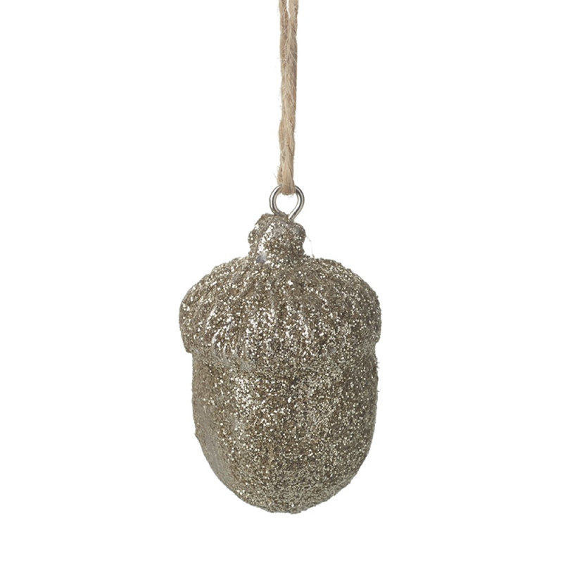 Hanging Acorn Decoration, Gold, 5cm H x 3cm W x 3cm D