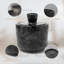 Marbre salière en marbre avec couvercle, bac à sel et à poivre, pot à sel avec couvercle pour la cuisine et la salle de bain (noir)