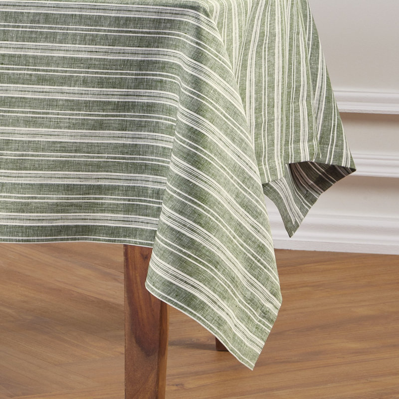Buffalo Check - 100% Pure Linen Tablecloth, 108" x 60", Pumpkin
