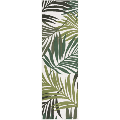 Arlice Floral Indoor / Outdoor Area Rug for Patios, Entryway, Deck or Porch - Cream