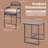 5 PCS Outdoor Counter Bar Set, 36" High Metal Bar Table with 4 Cushioned Stools Chairs & Slatted Tabletop, Counter-Height Bistro Set
