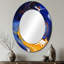 Jaune et bleu liquide encre de rivière I - décor de miroir mural ovale jaune-1552406950