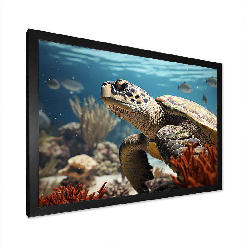 Vie côtière classique sur toile, Cadre simple noir, H 16 po x l 32 po x P 1 po