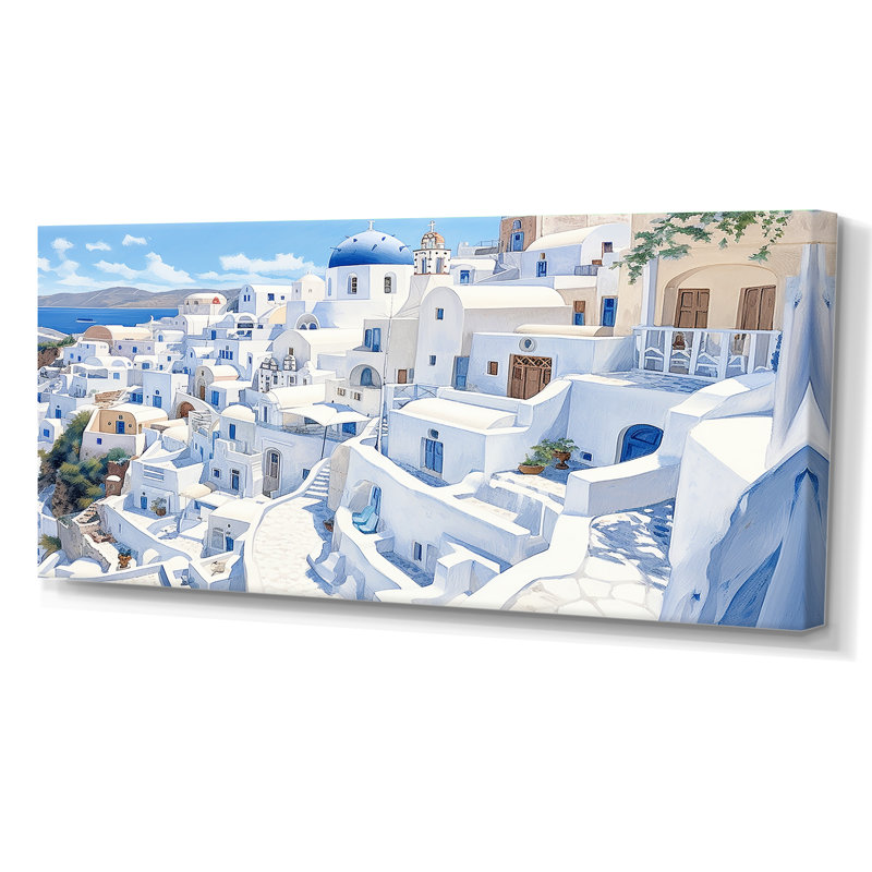 «Greek Santorini Odyssey III», reproduction d'art sur toile, Toile tendue, H 28 po x l 60 po x P 1,5 po