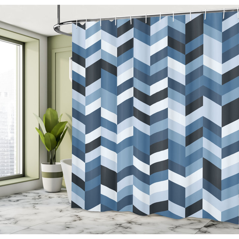 Ensemble de rideau de douche + crochets, H 70 po x l 69 po, Bleu royal