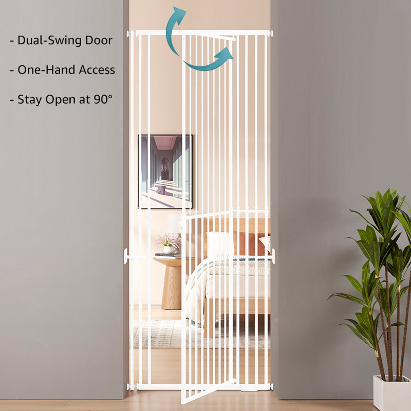 Iron Pressure Mounted Pet Gate, White