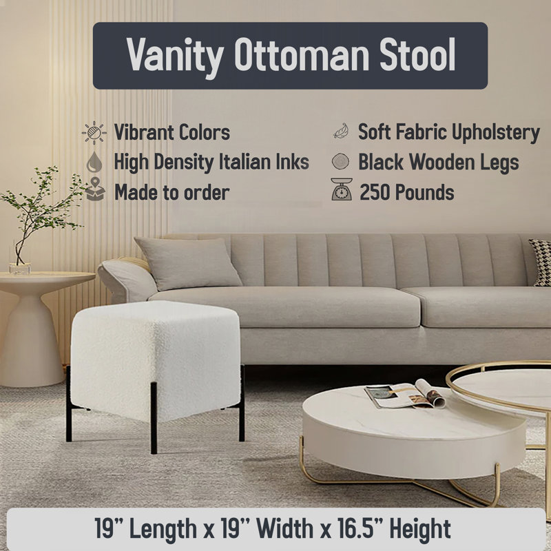 Rustic Foliage - Plants Square Ottoman