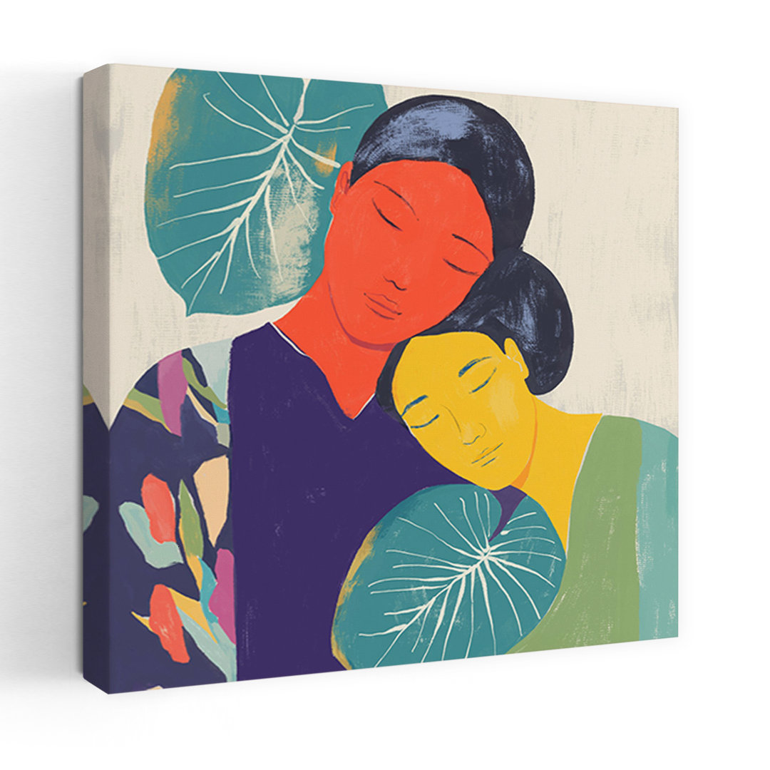 Peaceful Embrace Colorful Modern Peaceful Nature Landscape Wall Art Print