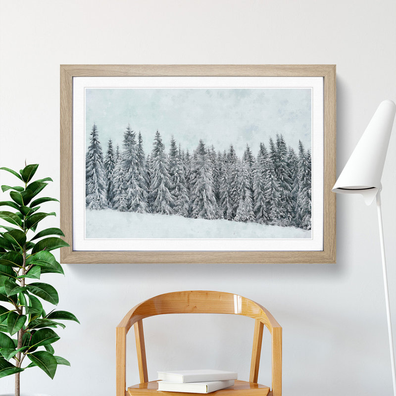 Points of the Trees - Framed Print, 62cm H x 87cm W x 2cm D, Oak Framed