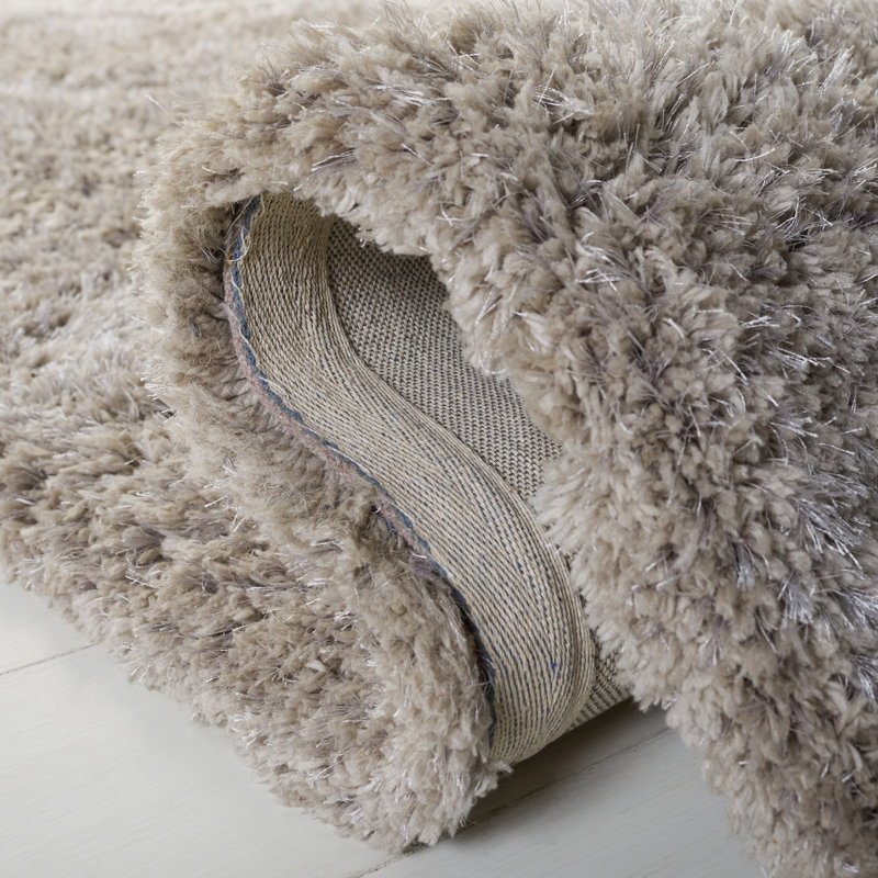 Elborough Shag Hand Tufted Performance Solid Color Rug, Rectangle 3' x 5'