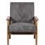 Fauteuil de 25,41 po de large gris - Design moderne de style Mid-Century, structure en bois massif, coussin en mousse confortable, revêtement élégant en microfibre et fauteuil pratique, bois, rembourrage, magnifique revêtement, polyvalent-15978971