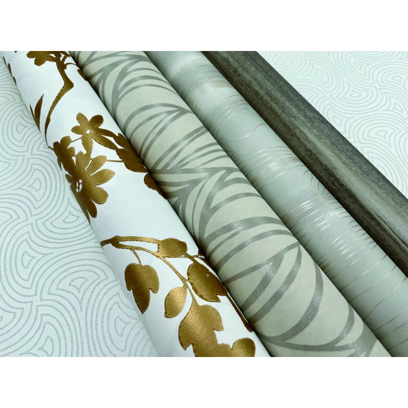 Geometric Wallpaper Roll by Candice Olson, White