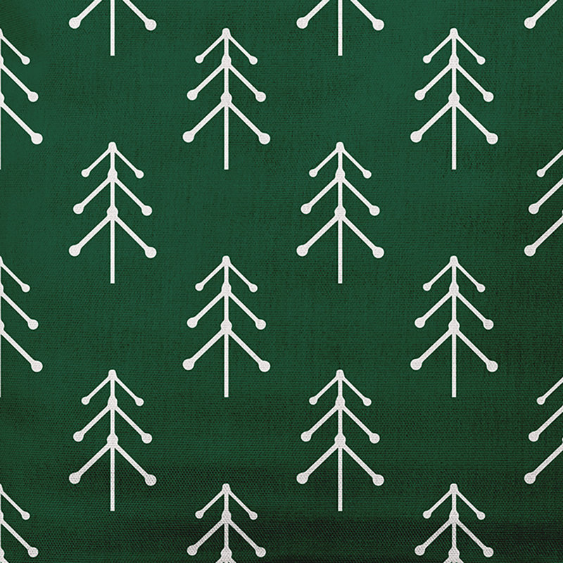 Green and White Pine Patterned Christmas Lumbar Pillow