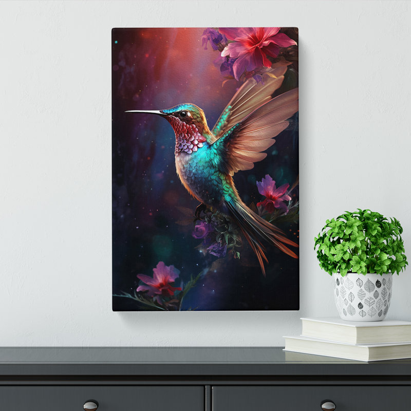 Hummingbird Digital Art No.2 - Wrapped Canvas, 50cm H x 35cm W x 3cm D