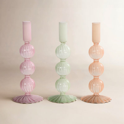 9.15'' H Glass Tabletop Candlestick