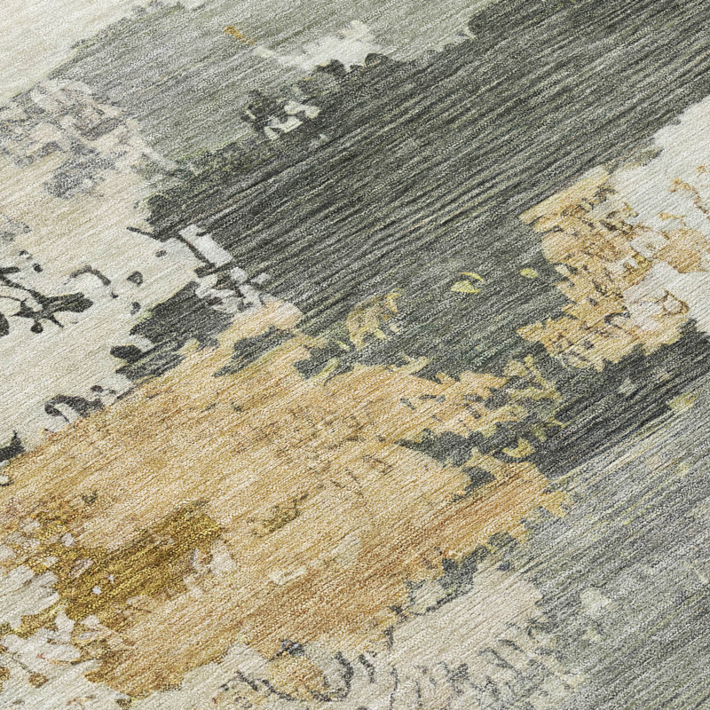 Machine Washable Indoor/Outdoor Kesler ACN2372 Abstract Rug, Round 8'