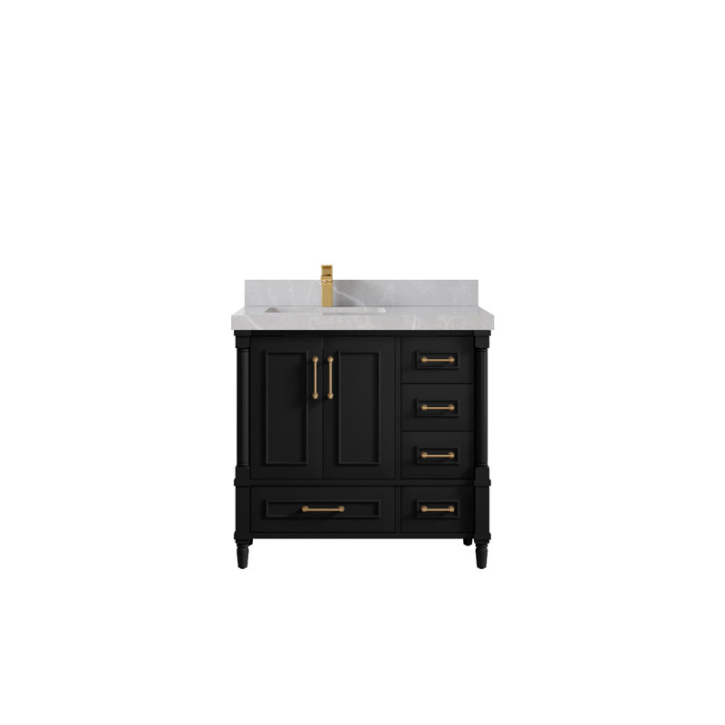 Ensemble de meuble-lavabo simple 36 po Aberdeen, Gris clair perle
