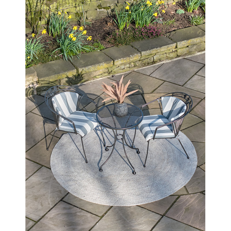 Round 2 - Person 60cm Long Bistro Set with Cushions