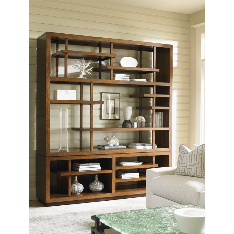 80"W x 19"D x 92"H  Island Fusion Taipei Media Bookcase