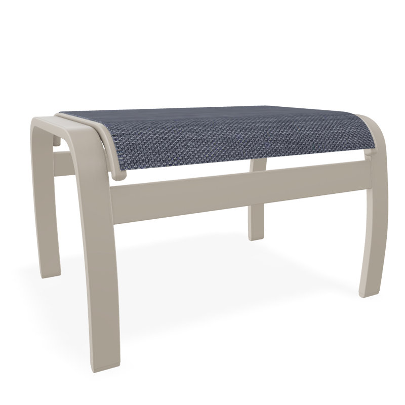 Repose-pieds d'extérieur avec coussin Askar, Désert texturé, Denim Augustine