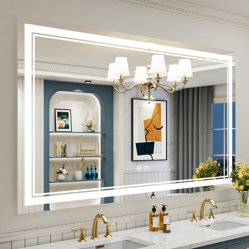 Jayce LED Vanity Mirror with Memory Function, 3 Color Temperatures & Dimmable Light, Anti-fog Tempered Glass ETL Listed Mirror