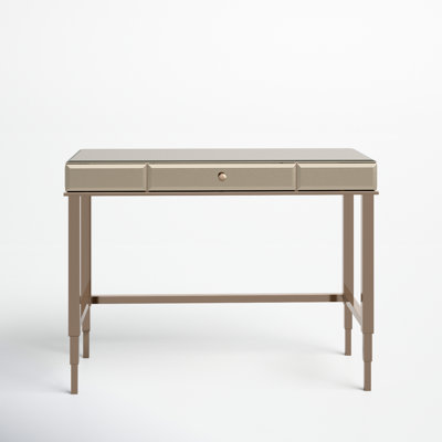 Elana Mirrored Glass Iron Writing Desk
