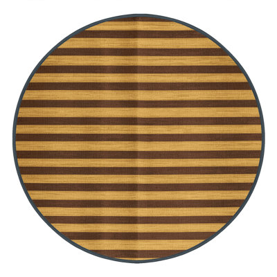 Machine Washable Horizontal Stripes Brown Area Rug